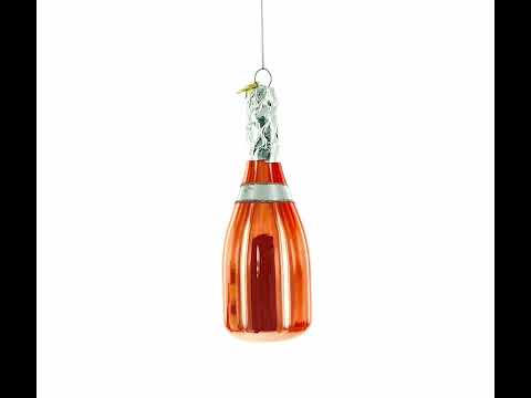 Pink Sparkling Wine Glass Christmas Ornament