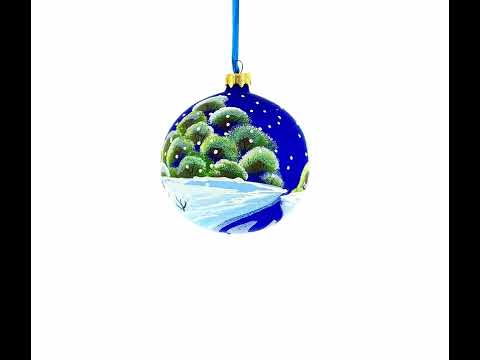 Weihnachtskugel aus Glas mit Schweinchenmotiv, 10 cm (4 Zoll)