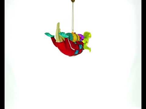 Alligator als Taucher – Glas-Weihnachtsbaumschmuck