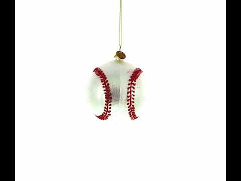 Home-Run Baseball Glass Christmas Ornament