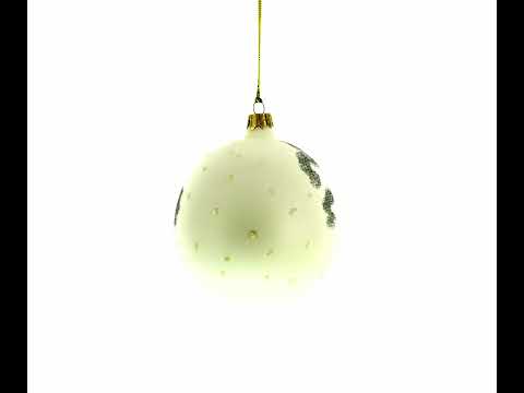 Adorno navideño de bola de cristal con dos pingüinos de 4 pulgadas