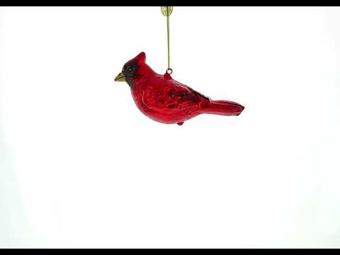 Red Cardinal Glass Christmas Ornament