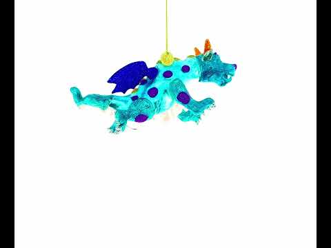 Flying Dragon Glass Christmas Ornament