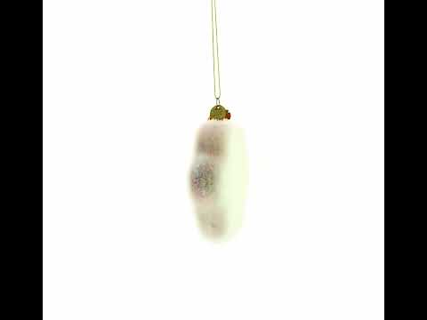 White Paw Glass Christmas Ornament