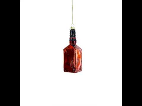 Whiskey Bottle Glass Christmas Ornament
