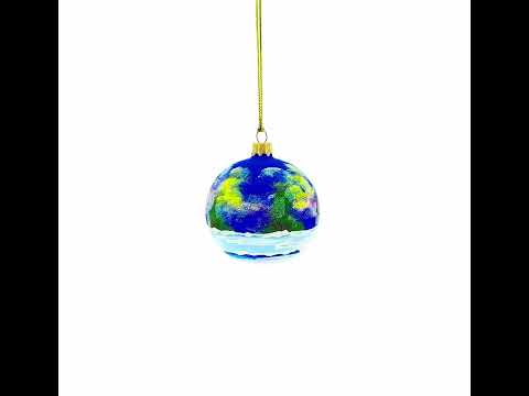 Enchanted Christmas Night Winter Village Glass Ball Ornament 3.25 Inches