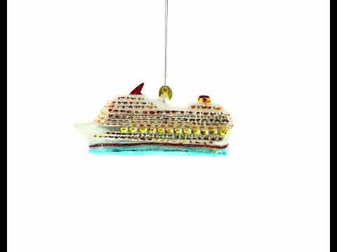 Cruise Ship Glass Christmas Ornament