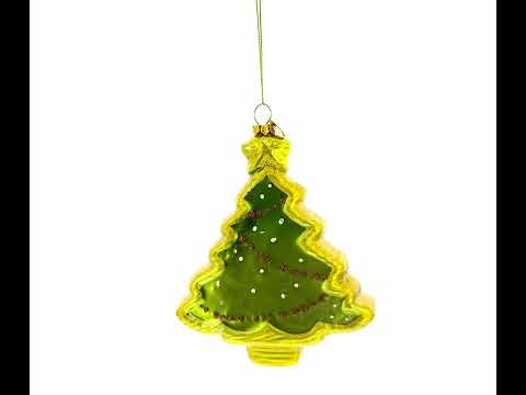 Snowman NOEL Christmas Tree Glass Ornament