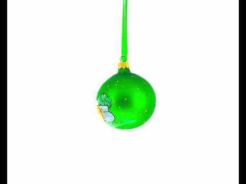Beer Barrel Glass Ball Christmas Ornament 3.25 Inches