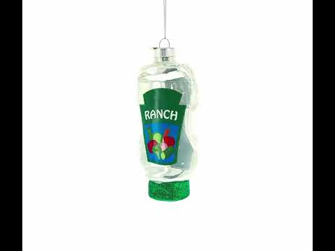 Ranch Dressing Glass Christmas Ornament