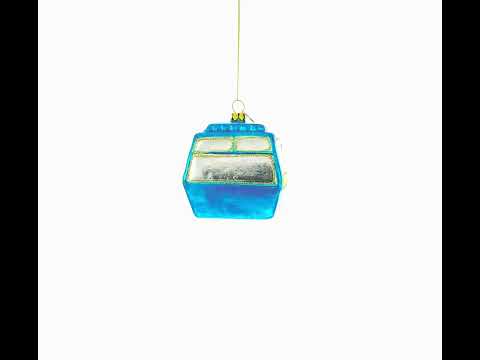 Ski Gondola Cable Car Glass Christmas Ornament
