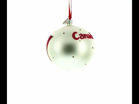 Adorno navideño de bola de cristal con la bandera de Canadá de 4 pulgadas