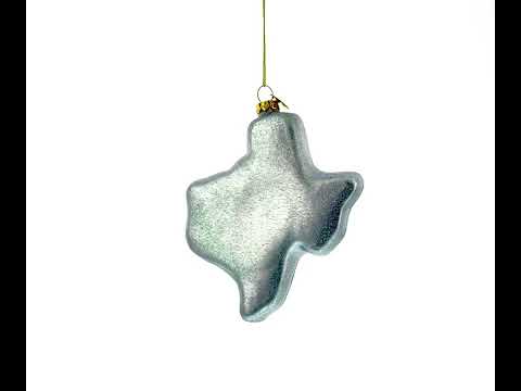 State of Texas Symbols Glass Christmas Ornament