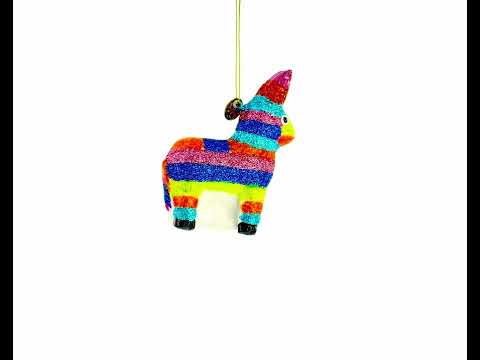 Esel-Piñata-Weihnachtsornament aus Glas