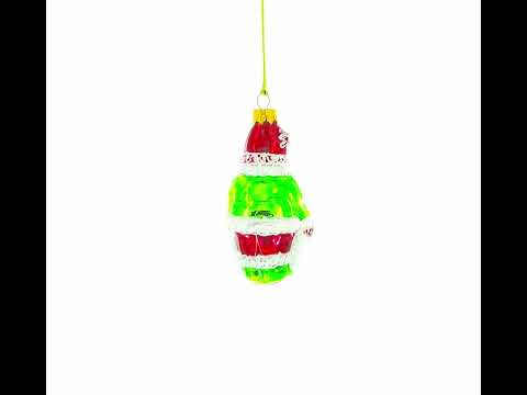 Girl Making a Snowball Glass Christmas Ornament