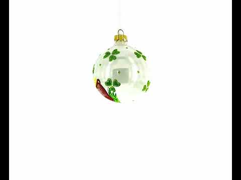 Adorno navideño de cristal con un encantador duende irlandés de 4 pulgadas