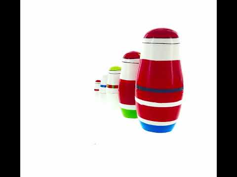 Set of 5 Santa and Snowmen Wooden Nesting Dolls 5.5 Inches