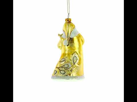 Weihnachtsmann im goldenen Mantel, Glas-Weihnachtsornament