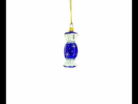 Weihnachtsschmuck aus blauem Zuckerglas