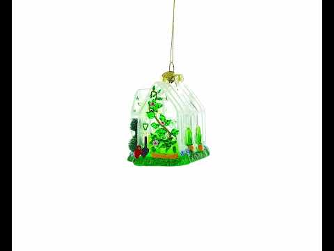 Adorno navideño de cristal de invernadero
