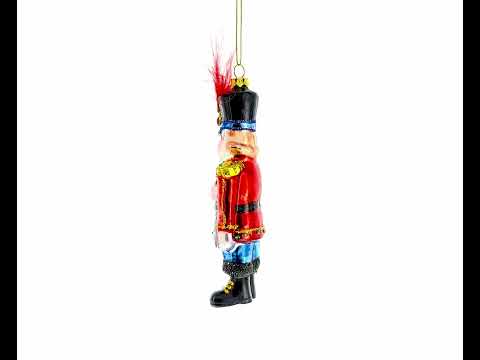 Adorno navideño de cristal con forma de soldado Cascanueces