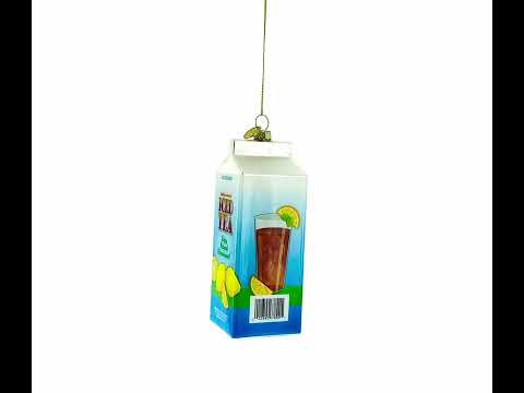 Iced Tea Carton Blown Glass Christmas Ornament