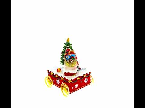 Spinning Christmas Tree Musical Box on Wheels