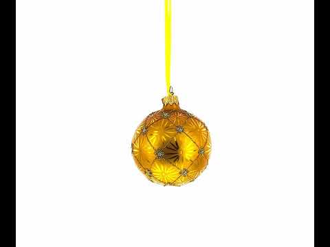 Adorno navideño de vidrio soplado dorado con forma de huevo real de la coronación de 1897, 3,25 pulgadas