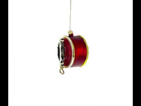 Premium Caviar Tin Glass Christmas Ornament