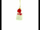 White Cat Wearing Red Scarf Glass Christmas Ornament