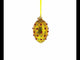 Red Beads, Blue Crystals & Filigree Trellis Glitter on Gold Glass Egg Ornament 4 Inches