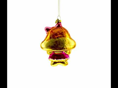 Gingerbread Girl Glass Christmas Ornament