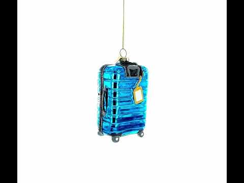 Hawaii Travel Suitcase Glass Christmas Ornament