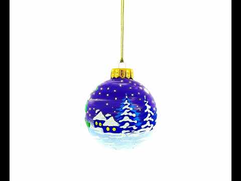 Adorno navideño de bola de cristal de 4 pulgadas con amigos de Papá Noel, reno y muñeco de nieve