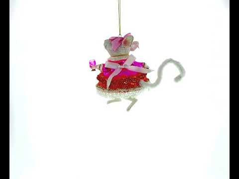 Mouse Toasting with Wine Glass Christmas Ornament