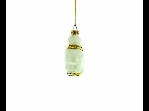 Toddler Hugging Snowman Glass Christmas Ornament