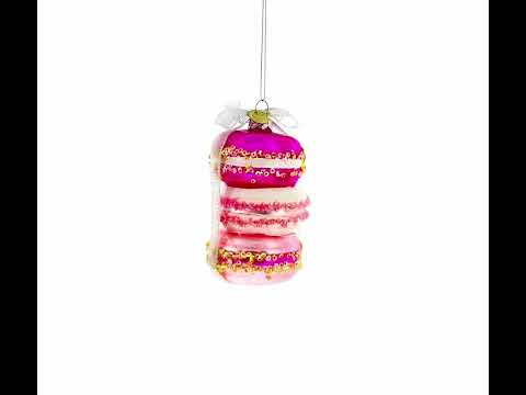 Geschenkverpackte Macarons, Glas-Weihnachtsornament