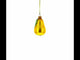 Pear with Shiny Leaf Glass Christmas Ornament 3.8 Inches