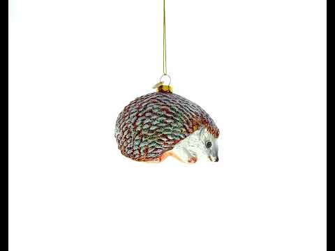 Funkelnder Igel-Weihnachtsschmuck aus Glas