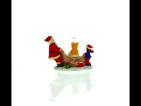 Mini globo de nieve acuático con la sorpresa del osito de Papá Noel
