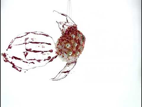 Beaded Blue Coral Reef Fish Glass Christmas Ornament