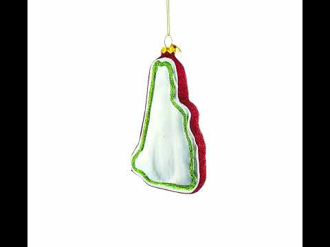 State of New Hampshire Symbols, USA Glass Christmas Ornament