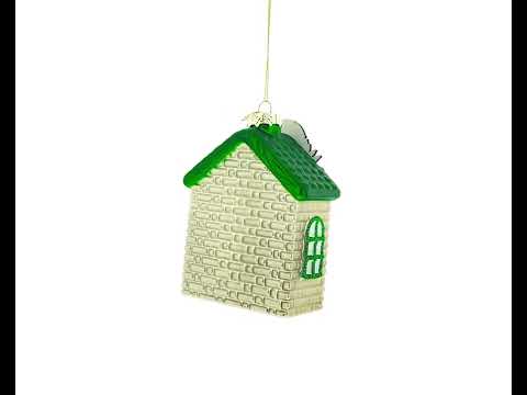 Oktoberfest Santa Beer Stand Blown Glass Christmas Ornament