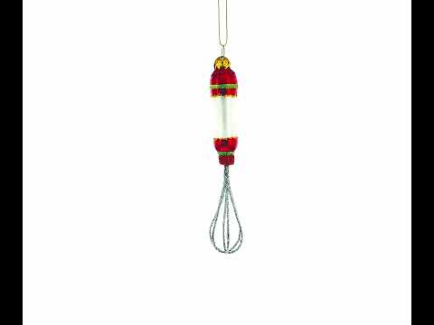 Culinary Whisk Glass Christmas Ornament