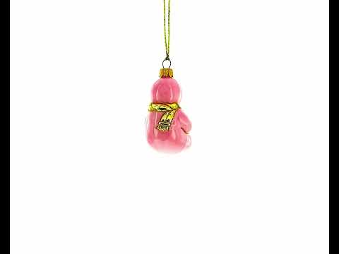 Toddler Girl in Pink Glass Christmas Ornament
