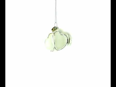 Linked Silver Hearts Glass Christmas Ornament