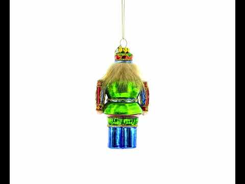 Adorno navideño de cristal con forma de cascanueces de colores