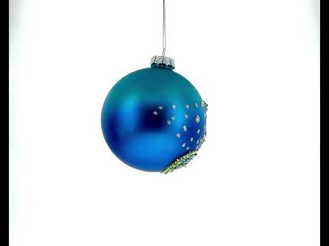 Beaded Seahorse Ocean Glass Ball Christmas Ornament