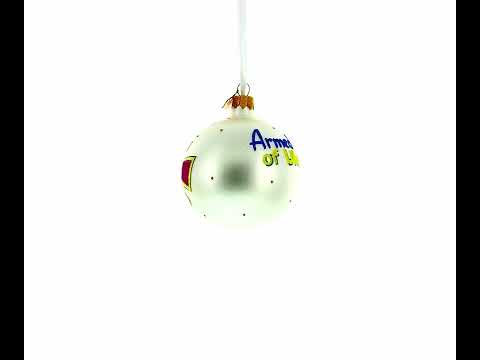 Army of Ukraine Glass Ball Christmas Ornament 3.25 Inches