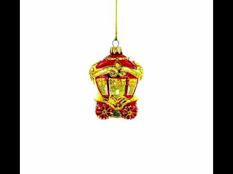 Glittered Royal Coach Glass Christmas Ornament